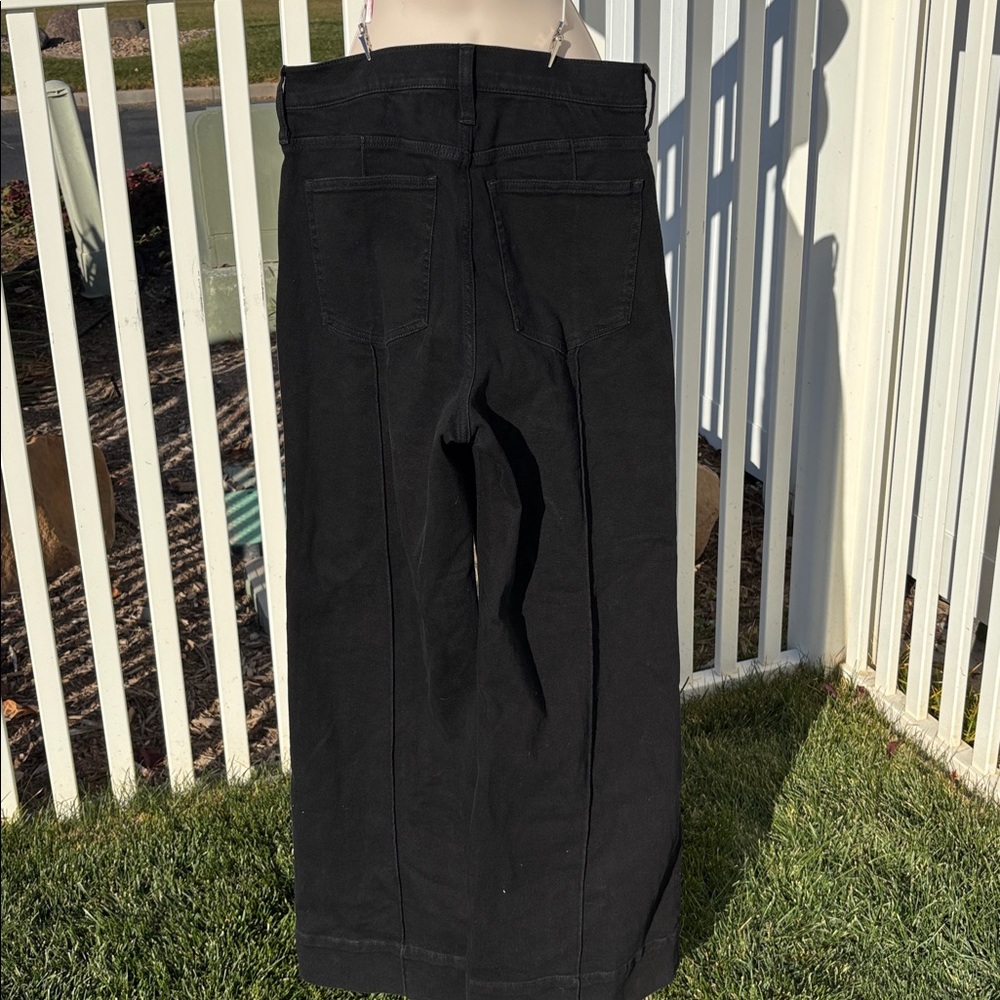 J. Crew Black Denim Wide Leg Trousers Size 31 NWT - Picture 5 of 6